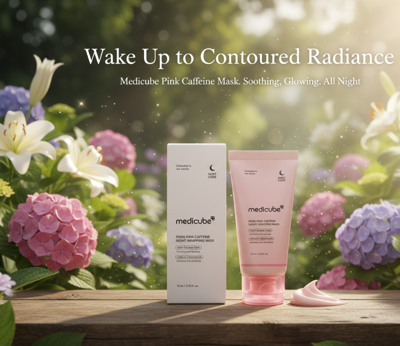 Medicube PDRN Pink Caffeine Night Wrapping Mask | Overnight Firming Mask for Contour & Puffiness