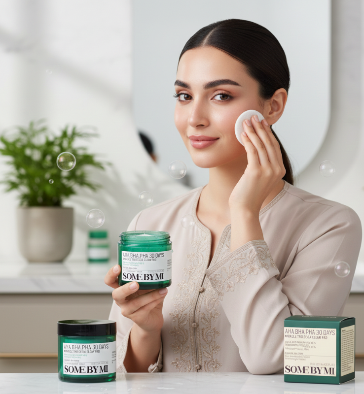 SOME BY MI AHA BHA PHA Truecica Clear Pads | Exfoliating Pads for Pores & Texture | Soothing Truecica Formula | Non-Comedogenic