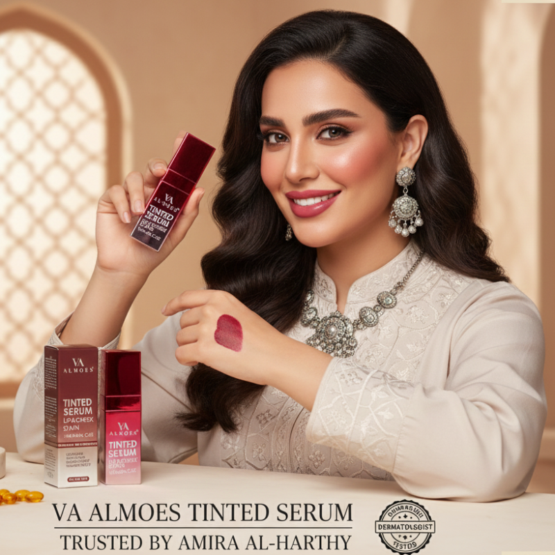 Almoes Tinted Serum Lip & Cheek Stain | Vitamin C + E | Multi-Use Long-Lasting Liquid Blush & Lip Tint