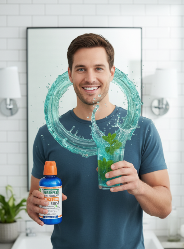 Therabreath Gum Health Mouthwash, Refreshing Mint Flavor | Anti-Gingivitis & Anti-Plaque, Fights Gum Disease for 24 Hours | Alcohol-Free
غسول الفم ثيرابريث لصحة اللثة، بنكهة النعناع المنعشة | مضاد لالتهاب اللثة والبلاك، يحارب أمراض اللثة لمدة ٢٤ ساعة | خالٍ من الكحول