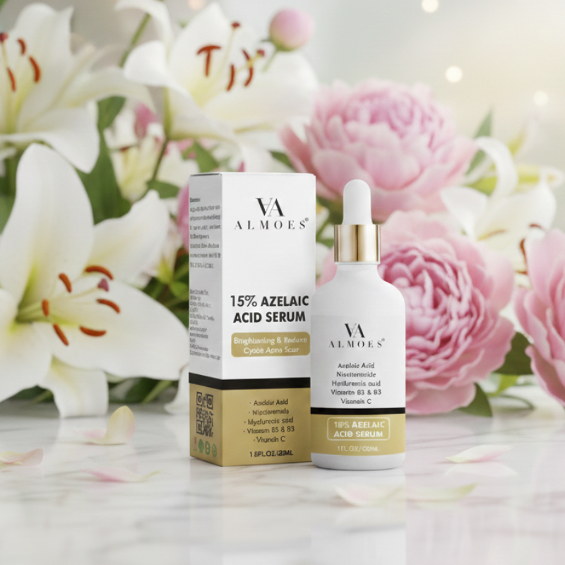 ALMOES 15% Azelaic Acid Serum | 15% AzA + Niacinamide + Hyaluronic Acid | Brightening & Calming Treatment for Hyperpigmentation & Acne