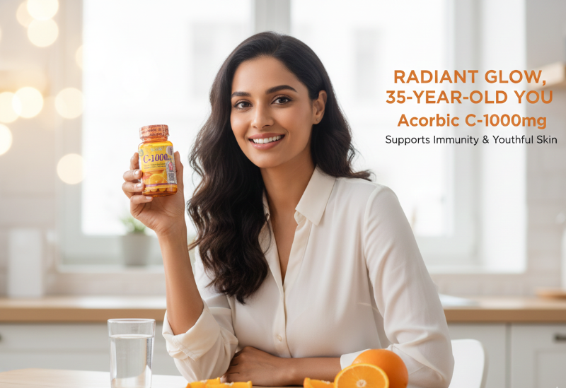 Ascorbic C-1000mg Vitamin C Tablets | Immune Support & Antioxidant Supplement for Vegetarians