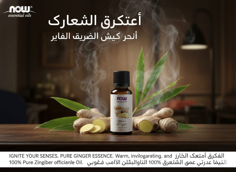 NOW Essential Oils Ginger Oil | 100% Pure Zingiber Officinale for Aromatherapy & Soothing Massage