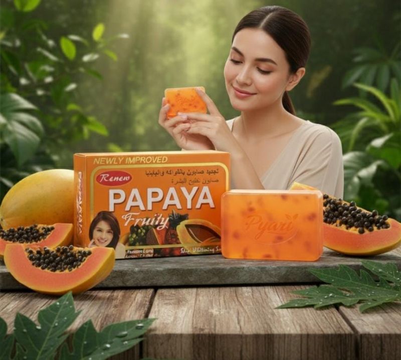 صابون رينيو بالبابايا والفواكه | صابون طبيعي لتفتيح البشرة 135 جرام  
Renew Papaya and Fruit Soap | Natural Skin Lightening Soap 135g