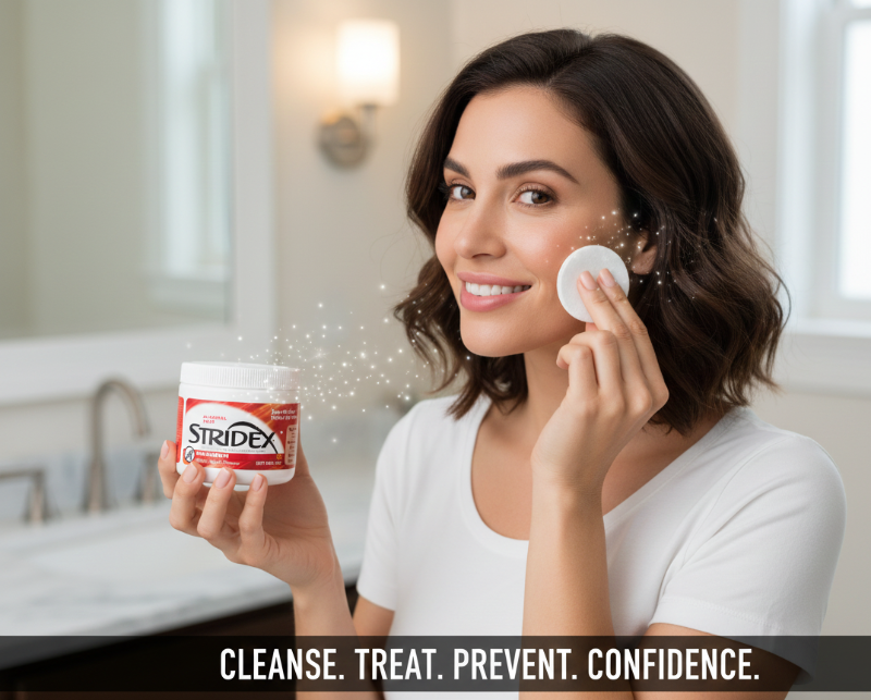 Stridex Maximum Strength Salicylic Acid 2% Acne Pads | 55 Alcohol-Free Exfoliating Pads | For Clogged Pores & Breakouts