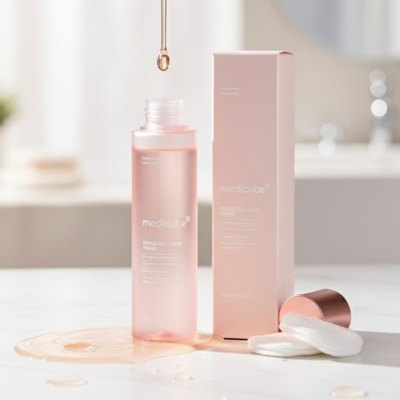 Medicube Triple Collagen Toner | 3-Type Collagen + Niacinamide | Anti-Aging Milky Toner for Dry & Dehydrated Skin
