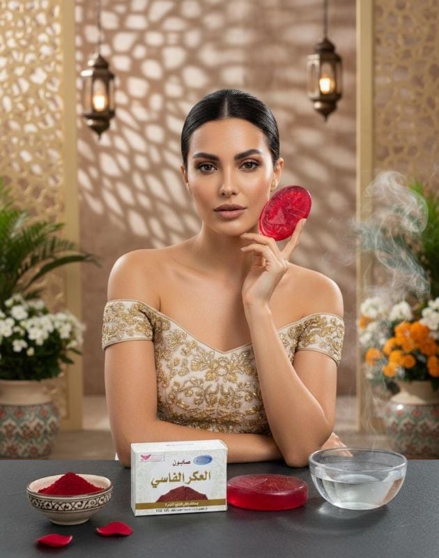 صابون عكر فاسي | صابون مغربي لتفتيح وترطيب البشرة  Aker Fassi Soap | Moroccan Soap for Skin Brightening and Moisturizing