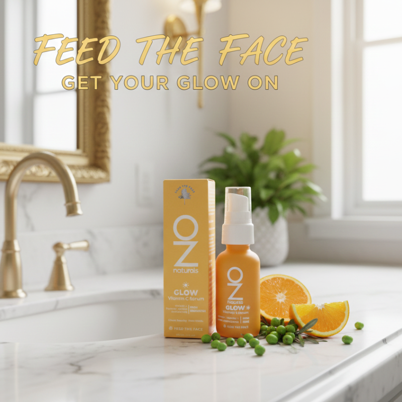 OZ Naturals Professional Glow Vitamin C Serum - Firm, Brighten & Smooth Skin with Vitamin C, Rose Hips & Astaxanthin | Clean, Non-Toxic Formula