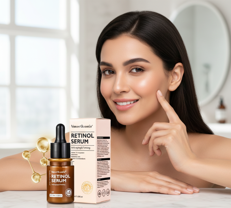 Vibrant Glamour Retinol Serum | 1% Retinol + Squalane Anti-Aging Serum for Wrinkles & Firmness