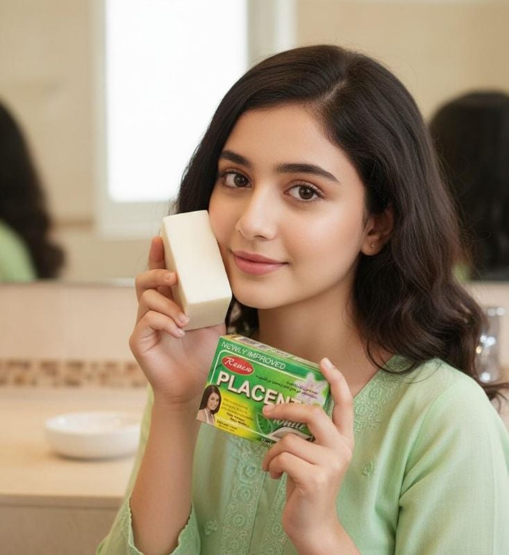 صابون المشيمة العشبي الأبيض | تفتيح، تغذية، ومقاومة الشيخوخة White Herbal Placenta Soap | Brightening, Nourishing, and Anti-Aging