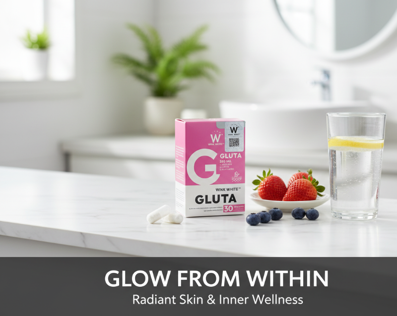 Wink White Gluta Dietary Supplement | Skin Whitening & Hydration Capsules with L-Cysteine