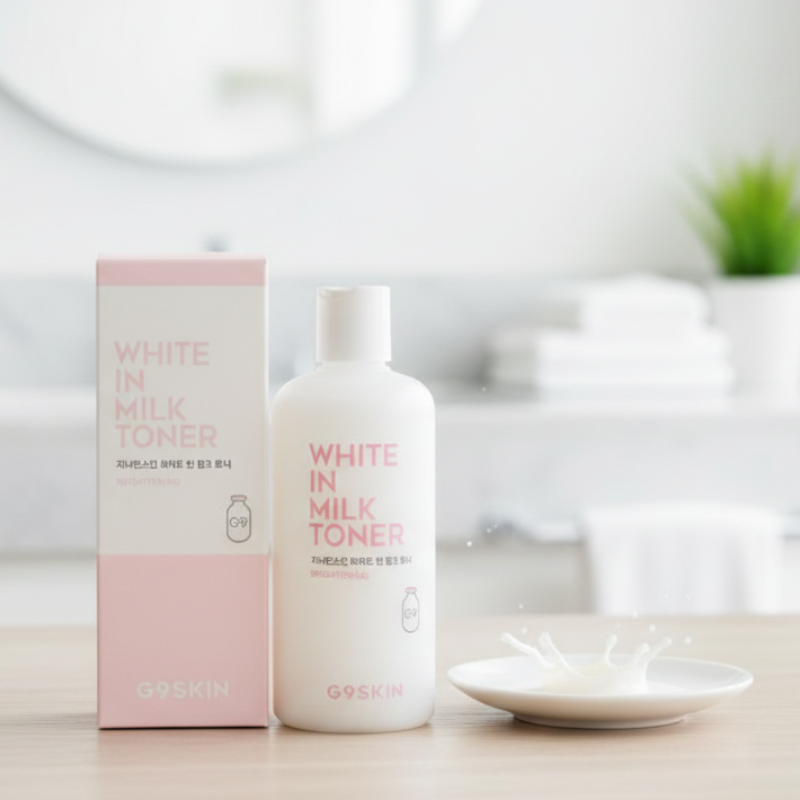 G9SKIN White In Milk Toner | Milk Protein + Niacinamide | Brightening Milky Toner for Dull & Dry Skin