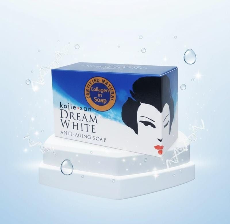 صابون كوجي سان دريم وايت لمكافحة الشيخوخة | صابون لتفتيح البشرة وتقليل التجاعيد Kojie San Dream White Anti-Aging Soap | Skin Lightening and Wrinkle Reducing Soap