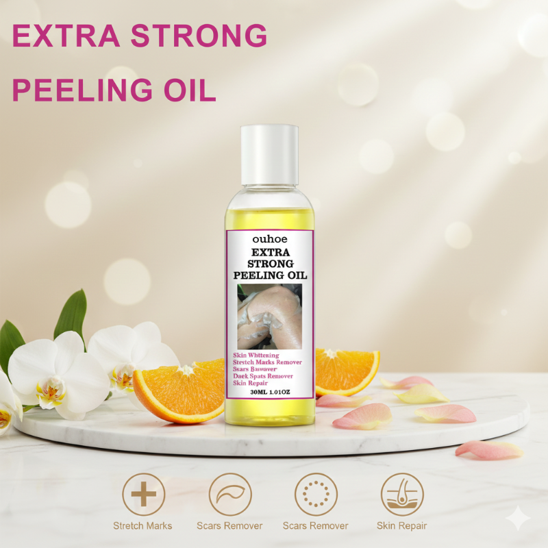 زيت التقشير فائق القوة من أوهو - تقشير كيميائي منزلي لتفتيح اسمرار الكوعين والركبتين وعلامات التمدد  Ouhoe Extra Strength Peeling Oil - At-Home Chemical Peel for Dark Elbows, Knees, and Stretch Marks 30ml