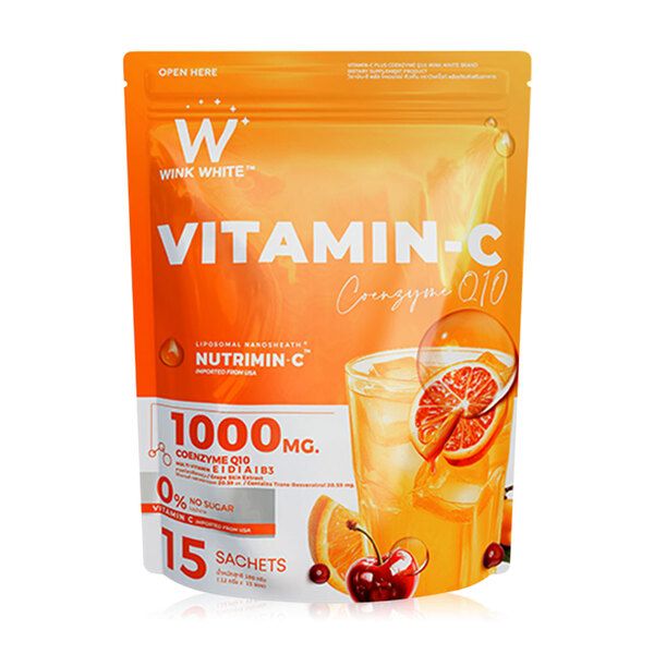 🍊✨ Wink White Vitamin-C CoQ10 Plus – فيتامين C مع CoQ10 لدعم المناعة وإشراق البشرة