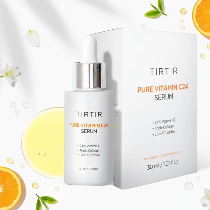 TIRTIR Pure Vitamin C24 Serum | 24% Pure Vitamin C + Triple Collagen + CICA Complex | Brightening & Firming Antioxidant Serum