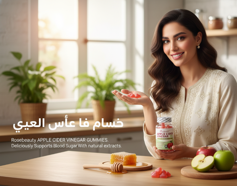 Rosebeauty Apple Cider Vinegar Gummies | ACV with Mother, B Vitamins & Iodine for Wellness Support