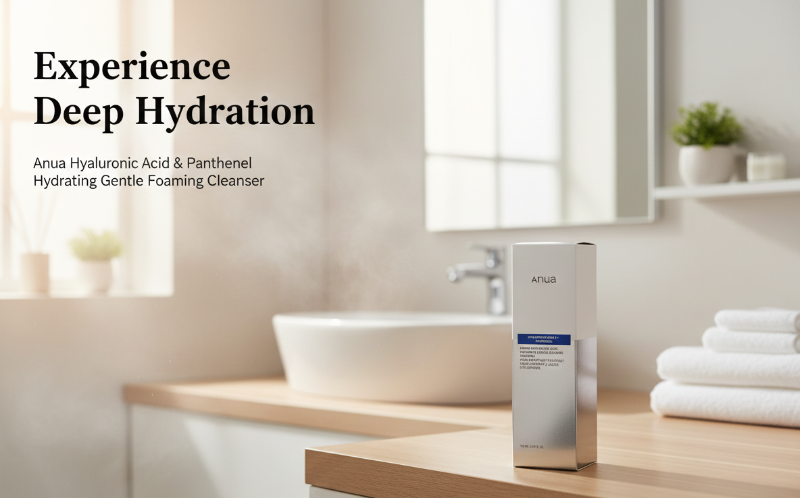 منظف أنوا 8 الرغوي اللطيف بحمض الهيالورونيك - غسول وجه مرطب للبشرة الجافة والحساسة 
Anwaa 8 Gentle Foaming Cleanser with Hyaluronic Acid - Hydrating Face Wash for Dry and Sensitive Skin