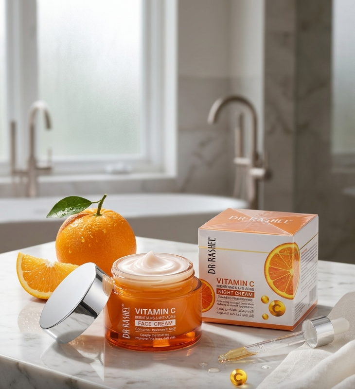 Dr. Rashel Vitamin C Brightening & Anti-Aging Night Cream: With Niacinamide – Promotes Collagen for Youthful Skin