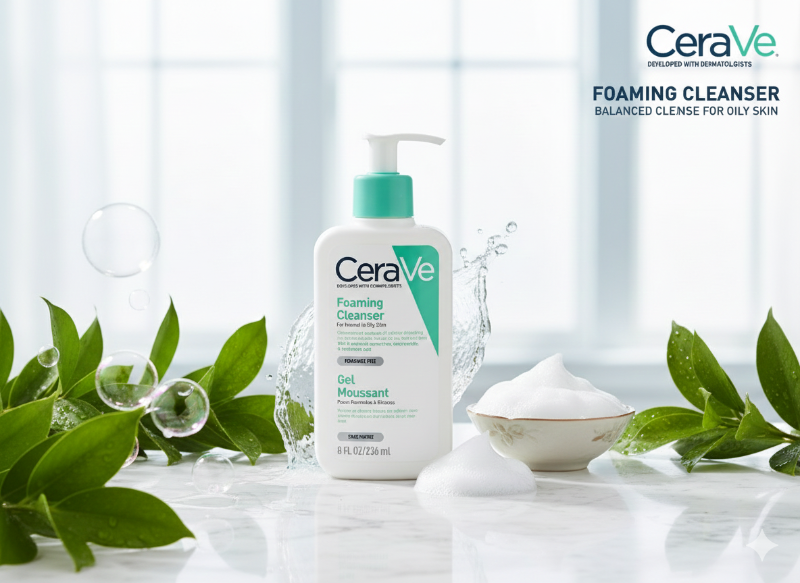 غسول سيرافي الرغوي للوجه للبشرة العادية إلى الدهنية - منظف للتحكم في الزيوت مع السيراميدات 
CeraVe Foaming Facial Wash for Normal to Oily Skin - Oil Control Cleanser with Ceramides