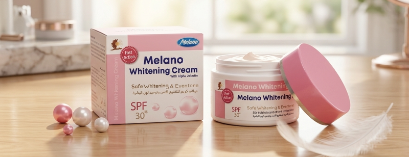 Melano Whitening Cream 50g – with Alpha Arbutin, Vitamin C & Glutathione | SPF 30 | Fades Dark Spots & Pigmentation | Evens Skin Tone