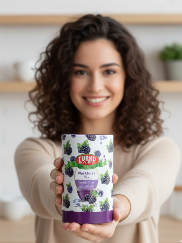 شاي فاكهة التوت الأسود الطبيعي من توركو بابا - 200 غرام  Turku Baba Natural Blackberry Fruit Tea - 200g
