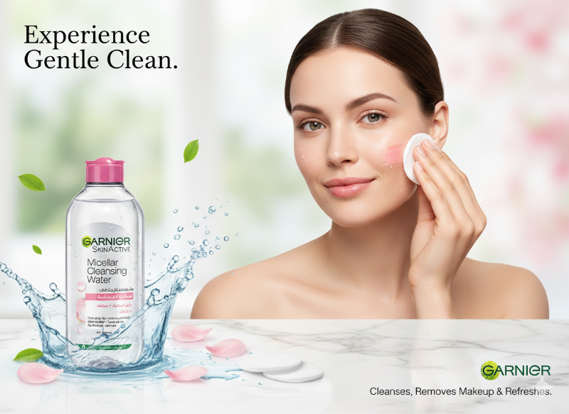 ماء ميسيلار غارنييه سكين أكتيف للبشرة الحساسة - مزيل مكياج ومنظف خالٍ من العطور Garnier Skin Active Micellar Water for Sensitive Skin - Fragrance-Free Makeup Remover & Cleanser