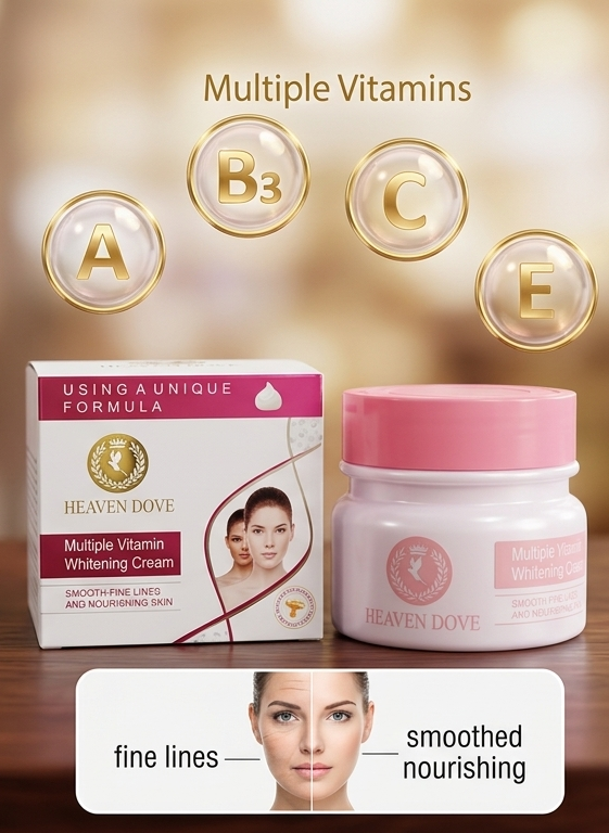 Heaven Dove Multiple Vitamin Whitening Cream: Removes Dead Cells, Anti-Tanning & Lightens Dark Spots – 180g