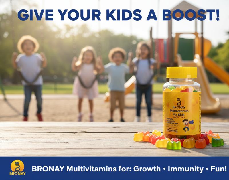 Bronay Multivitamin Kids Gummies | Fruity Gummies with Essential Vitamins for Immune Support & Growth