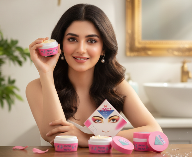 كريم مينا للوجه - تركيبة لتفتيح البشرة بفيتامين E لعلاج حب الشباب والبقع الداكنة  Mina Facial Cream - Skin Lightening Formula with Vitamin E for Acne and Dark Spots