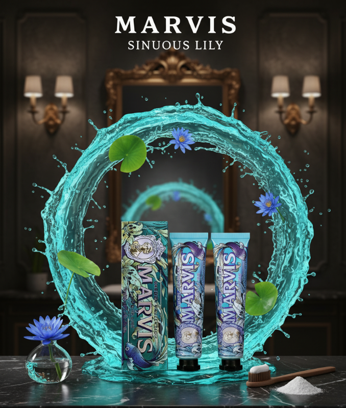 Marvis Sinuous Lily Toothpaste 75ml – Garden Collection | Italian Luxury Toothpaste with Lily & Peppermint | Fluoride & Xylitol for Whitening, Tartar Control & Fresh Breath