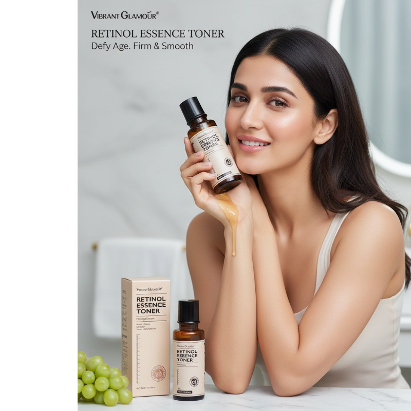VIBRANT GLAMOUR Retinol Essence Toner Water | Retinol Infused Hydration | Tightening & Fine Line Treatment Toner for All Skin Types