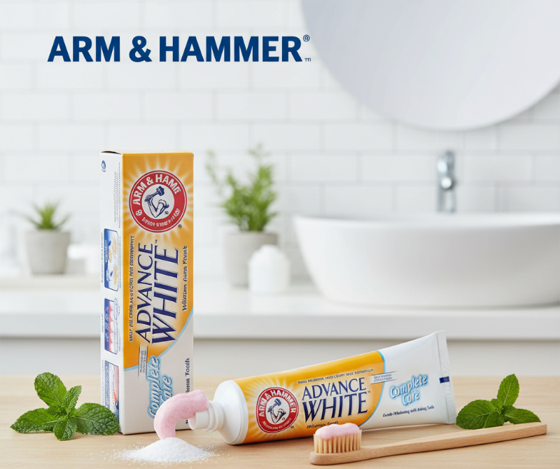 Arm & Hammer Advance White Complete Care Toothpaste 115g | Baking Soda & Peroxide | Fluoride Anti-Cavity, Tartar Control & Gentle Whitening