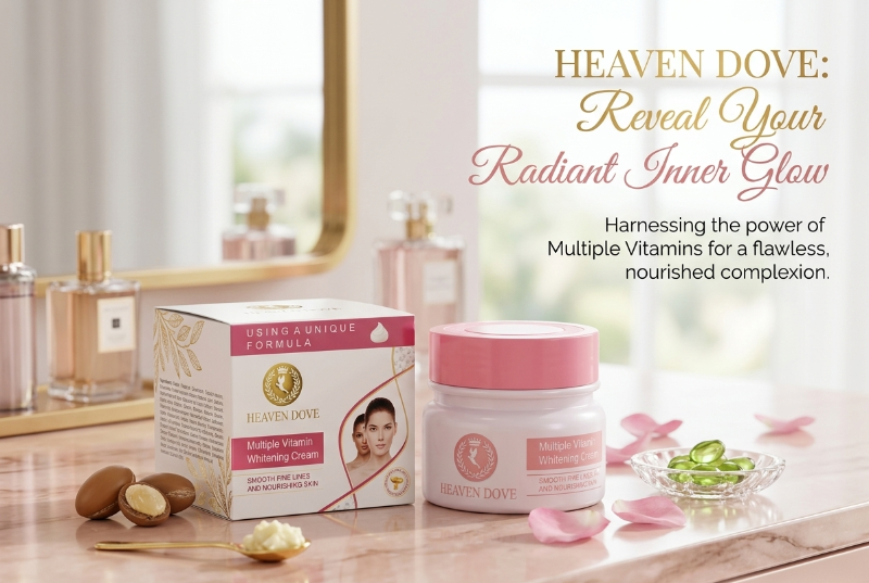 Heaven Dove Multiple Vitamin Whitening Cream: Removes Dead Cells, Anti-Tanning & Lightens Dark Spots – 180g