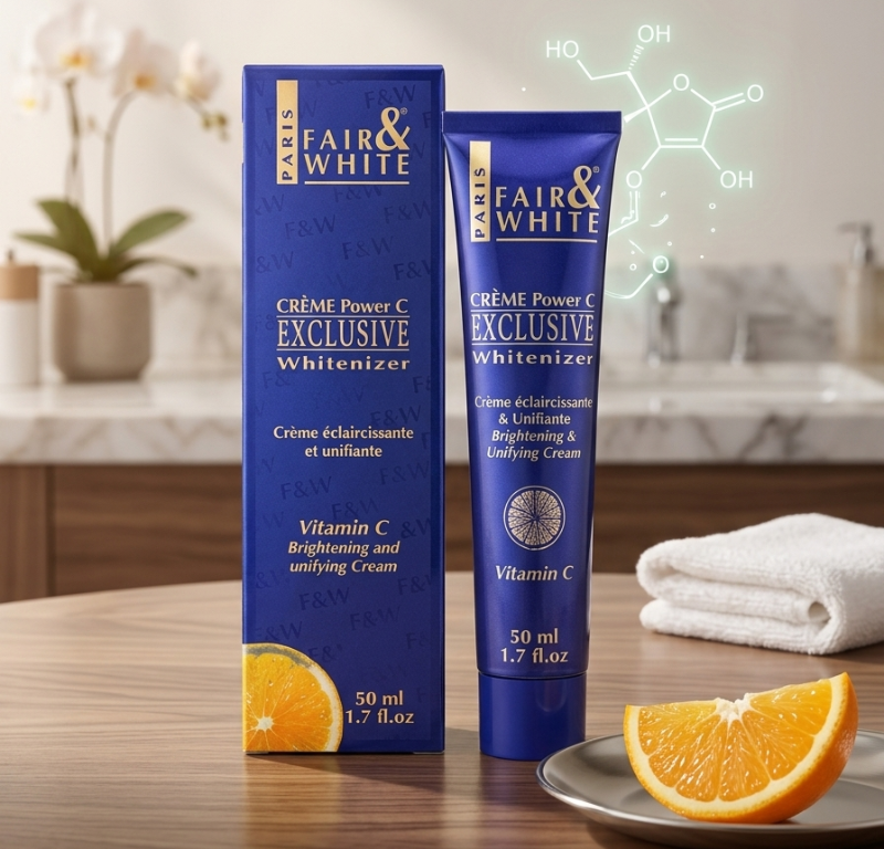 Fair & White Exclusive Whitenizer Crème Power C 50ml: Vitamin C Brightening Cream for Dark Spots – Night Use