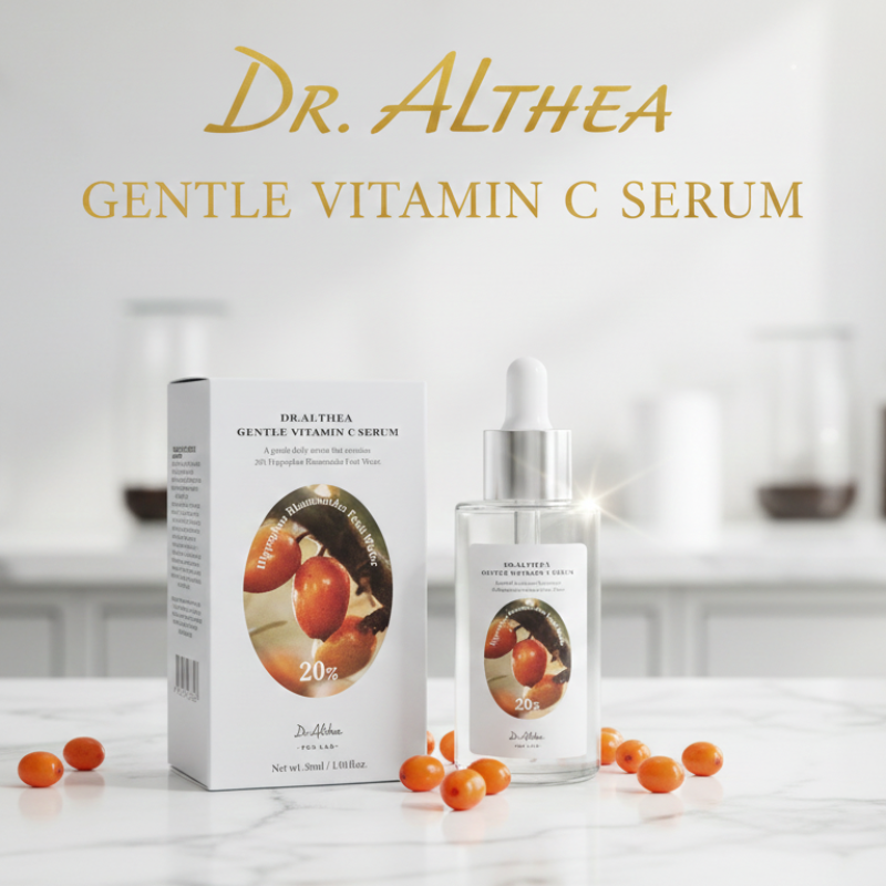 Dr.Althea Gentle-Capsule Vitamin C & Niacinamide Serum | For Dark Spots, Brightening & Hydration | Sensitive Skin-Friendly (20% Sea Buckthorn + 5% Niacinamide)