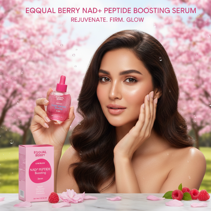 NAD+ & 14-Peptide Boosting Serum for Cellular Repair & Firming | Eqqualberry Lush Blush