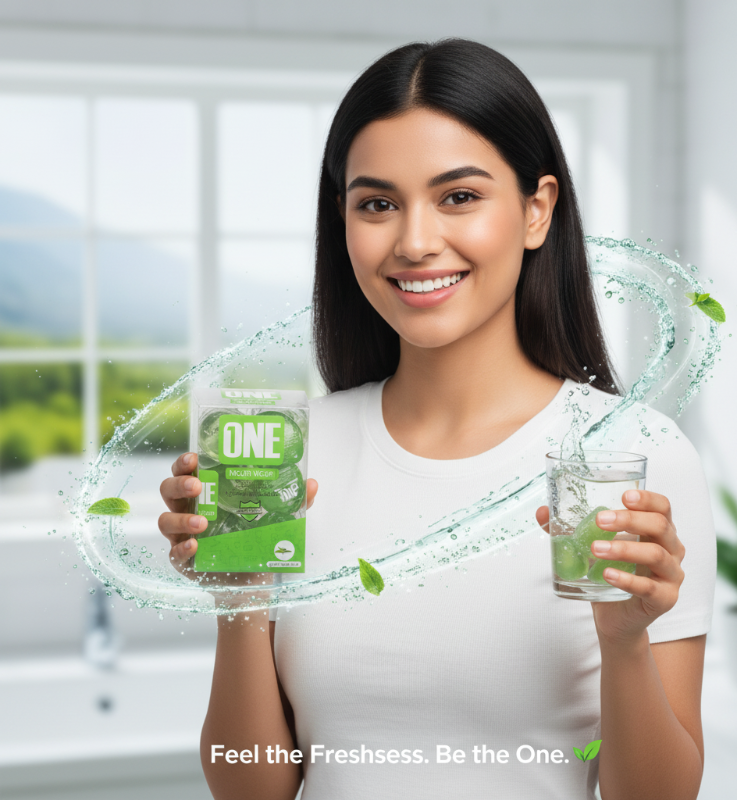 كبسولات غسول الفم "ون أدفانسد" بنكهة الشاي الأخضر | 20 كبسولة، خالية من الكحول، نفس منعش ومضادة للبكتيريا One Advanced Green Tea Flavor Mouthwash Capsules | 20 Capsules, Alcohol-Free, Fresh Breath & Antibacterial