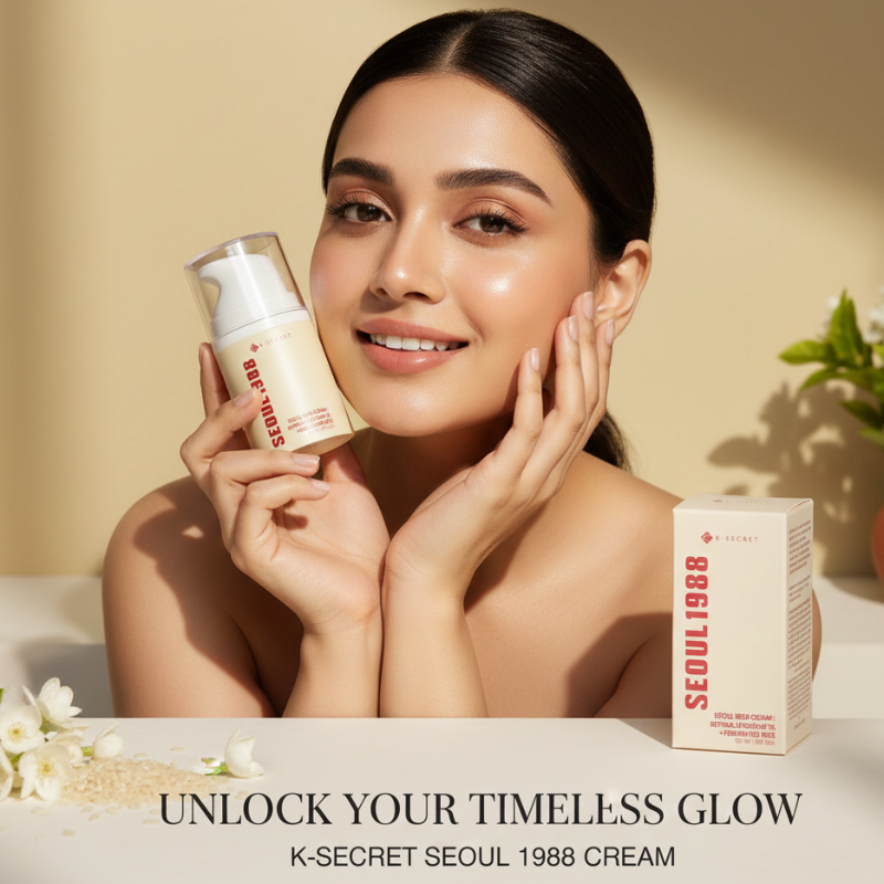 K-Secret Seoul 1988 Cream | Korean Anti-Aging Cream with 1% Retinal Liposome & Fermented Rice | For Mature Skin, Wrinkles & Elasticity – 50ml