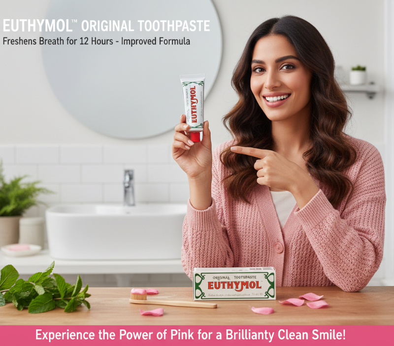 Euthymol Original Toothpaste – Classic British Antiseptic Toothpaste | Fluoride-Free, 12-Hour Fresh Breath | 100% Recyclable Tube