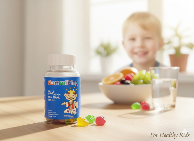 GummiKing Multi-Vitamin + Mineral Kids Gummies | Vegan, Gluten-Free Gummies for Children’s Growth