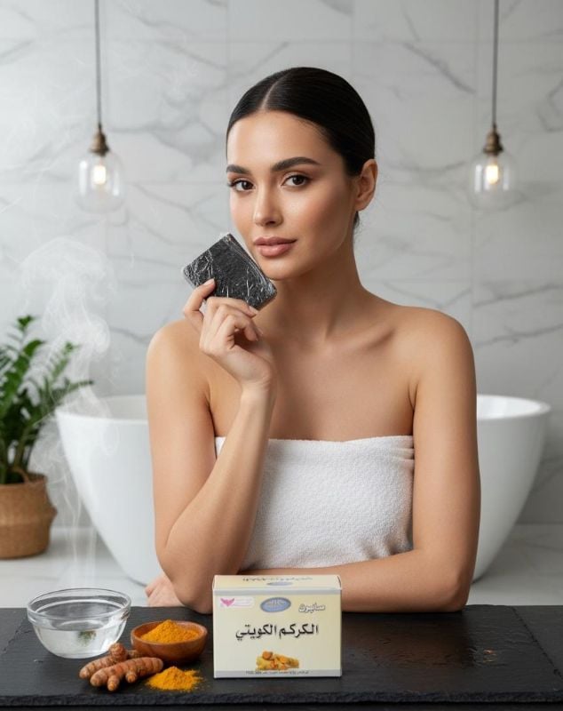 صابون الكركم الكويتي | صابون طبيعي لتفتيح البشرة بالكركم والمر Kuwaiti Turmeric Soap | Natural Skin Lightening Soap with Turmeric and Myrrh