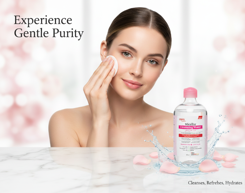ماء كوكسيكس كير ميسيلار المنظف - خالٍ من العطور، ٥٠٠ مل، للوجه والعينين | ابتكار ألماني  Coxix Care Micellar Cleansing Water - Fragrance-Free, 500ml, for Face and Eyes | German Innovation
