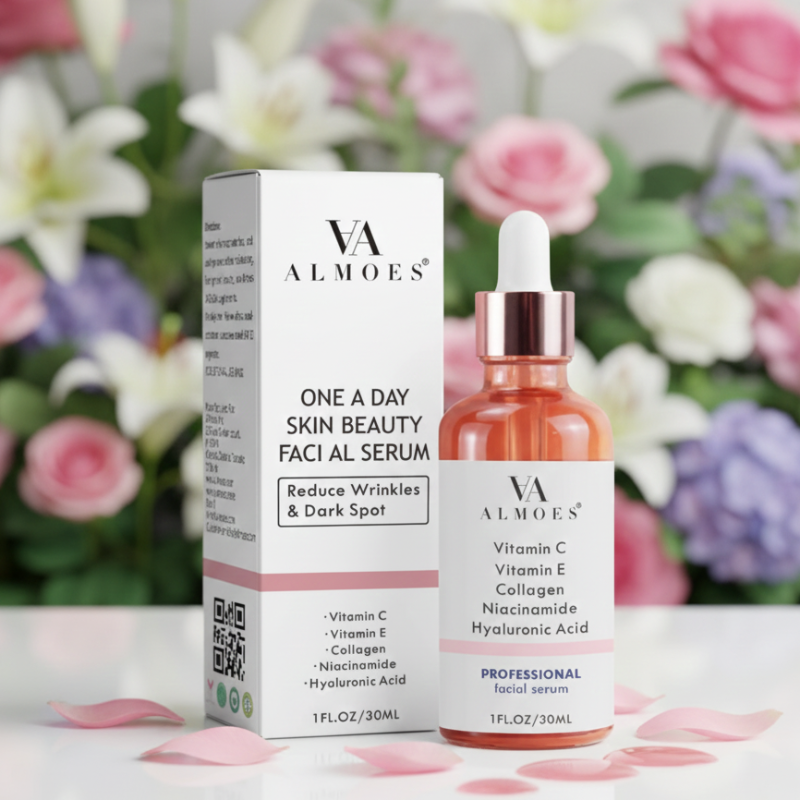 Almoes Serum One A Day Skin Beauty | 5-in-1 Antioxidant Serum with Vitamin C, E, B3, Collagen & Hyaluronic Acid | All Skin Types