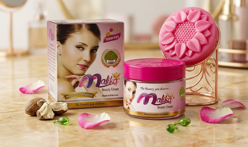 Malika Beauty Cream & Soap Set (Big Unit Box): Brightens Skin, Reduces Dark Spots – with Vitamins A & E