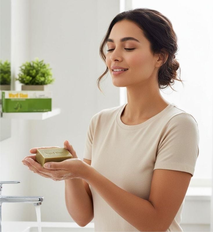 صابون غار وردي شان العشبي: نعومة طبيعية للشعر والبشرة  Wardi Shan Laurel Herbal Soap: Natural Softness for Hair & Skin