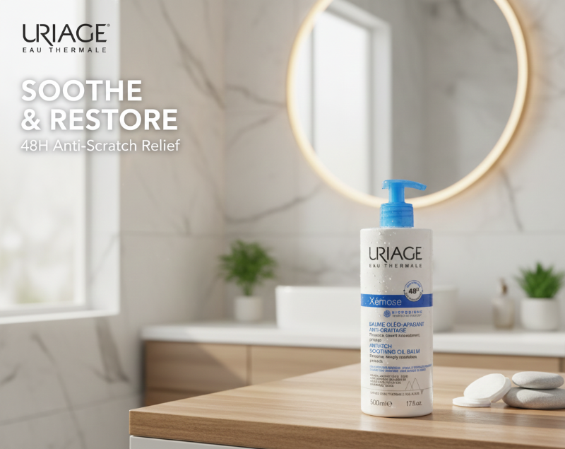 بلسم يورياج زيموس المهدئ والمضاد للحكة - للبشرة شديدة الجفاف والحساسة والمُصابة بالحكة | ٥٠٠ مل  
Uriage Xemose Soothing Anti-Itch Balm - For Very Dry, Sensitive, and Itchy Skin | 500ml