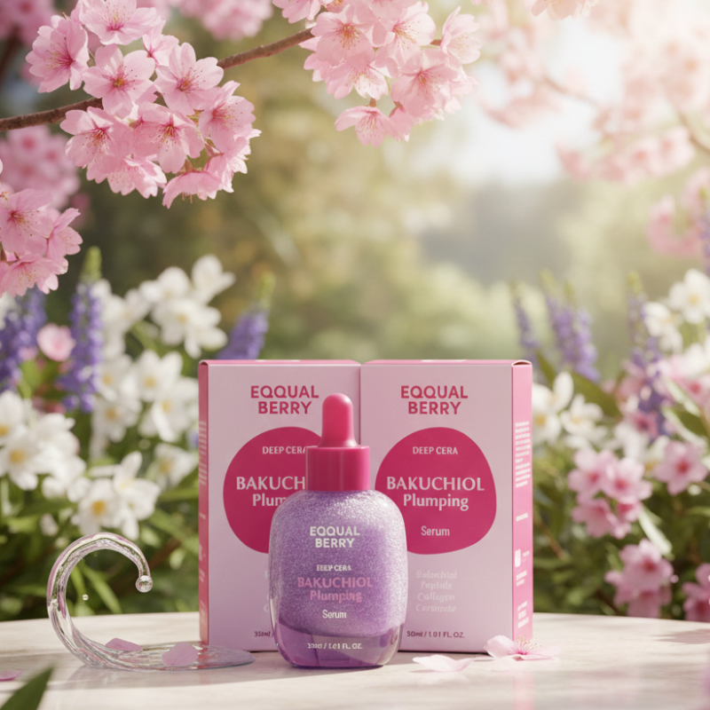 EQQUALBERRY Deep Cera Bakuchiol Plumping Serum | 5,000ppm Bakuchiol + 5 Ceramides + 13 Peptides | Natural Retinol Alternative for Sensitive Skin