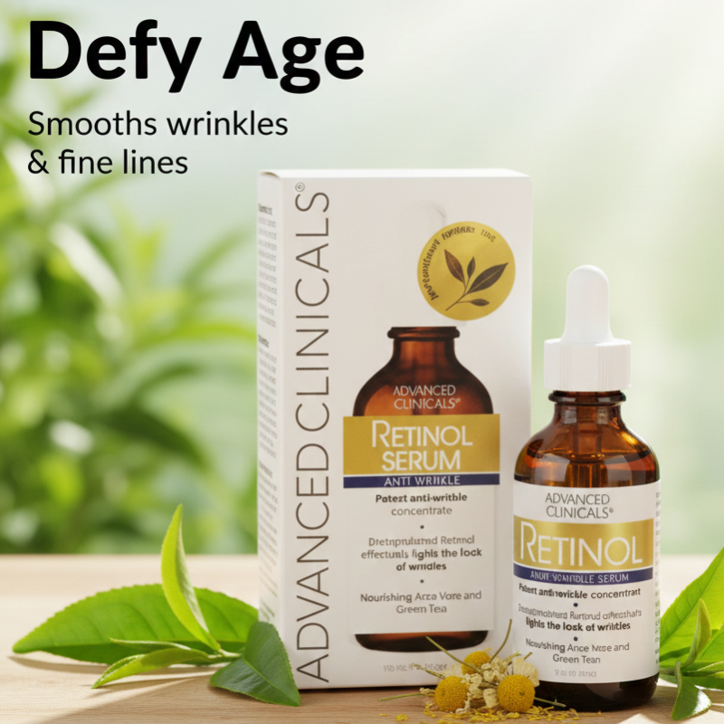 Advanced Clinicals Retinol Serum | Encapsulated Retinol + Squalane | Anti-Wrinkle & Rejuvenating Night Serum