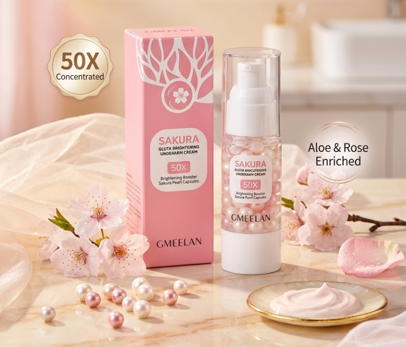 Gmeelan Sakura Gluta Brightening Underarm Cream 30g: Cherry Blossom, Niacinamide & Glutathione – Fades Dark Spots